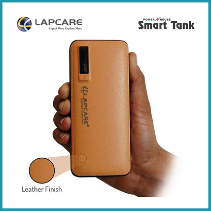 LAPCARE Smart Tank LPB-110 11000 mAh Fast Charge Power Bank with Premium Leather Grip (Brown)