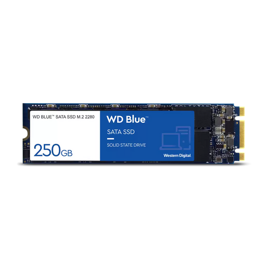 Western Digital WD Blue 250GB M.2 SATA 3D NAND Internal Solid State Drive - Blue