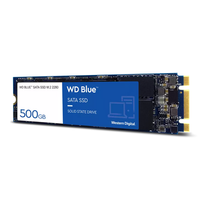 Western Digital WD Blue 500GB M.2 SATA 3D NAND Internal Solid State Drive - Blue