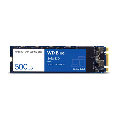 Western Digital WD Blue 500GB M.2 SATA 3D NAND Internal Solid State Drive - Blue