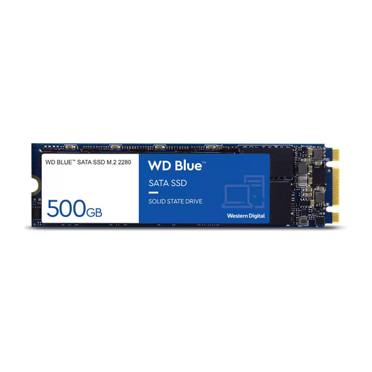 Western Digital WD Blue 500GB M.2 SATA 3D NAND Internal Solid State Drive - Blue