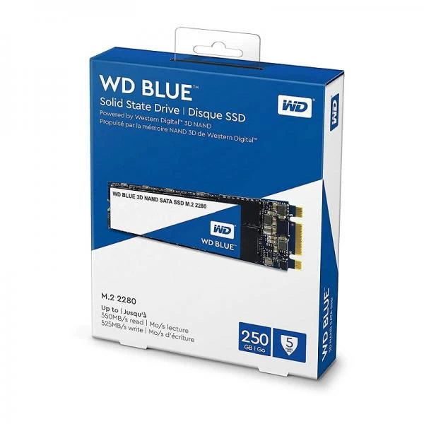 Western Digital WD Blue 250GB M.2 SATA 3D NAND Internal Solid State Drive - Blue