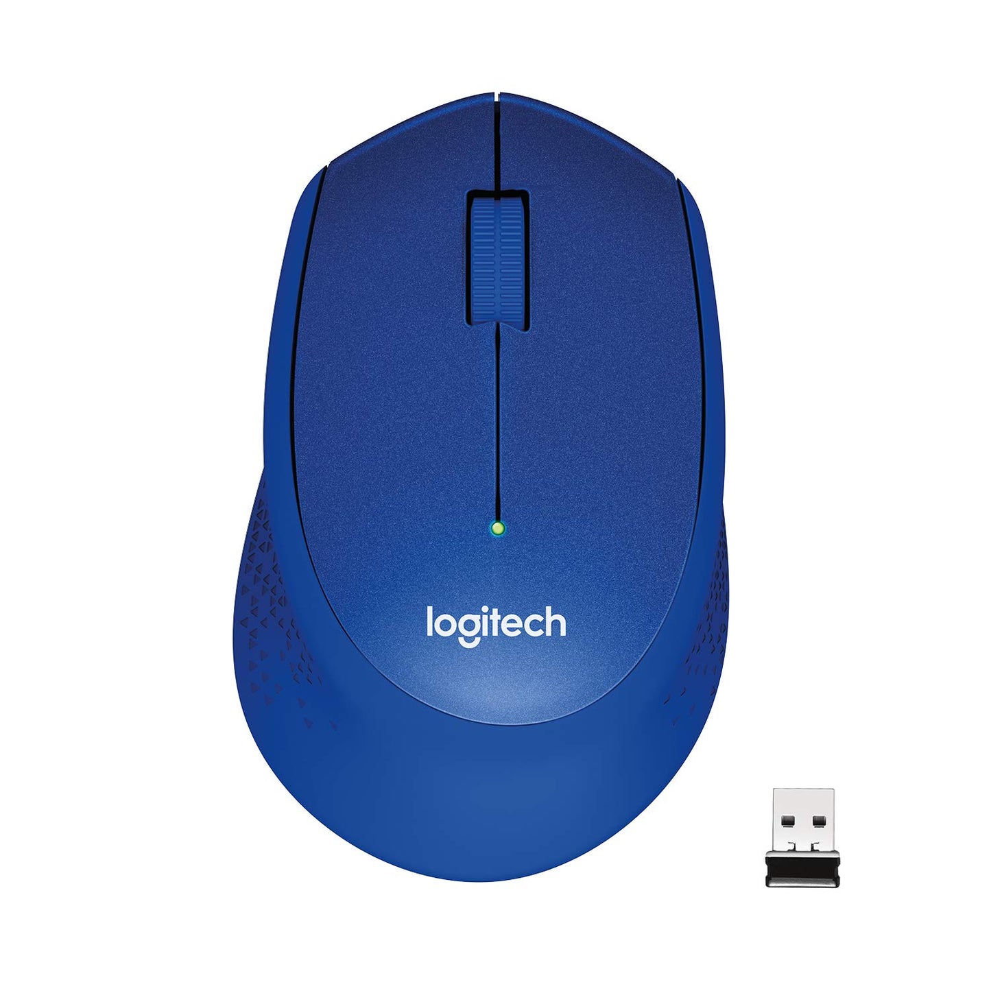 Logitech M331 साइलेंट प्लस वायरलेस ऑप्टिकल माउस नीला 1000DPI और 2.4 GHz तकनीक के साथ