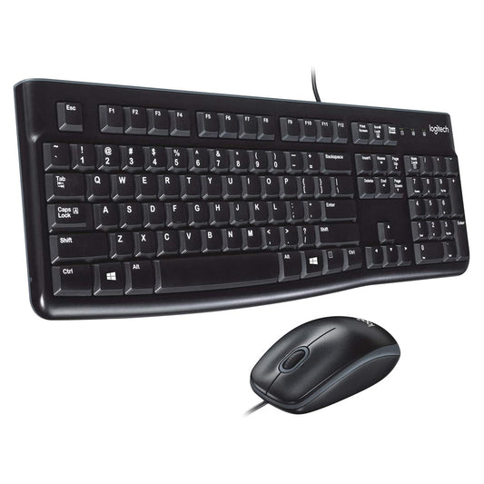 Logitech MK120 Wired Keyboard and Optical Mouse Combo with Spill Resistant Design