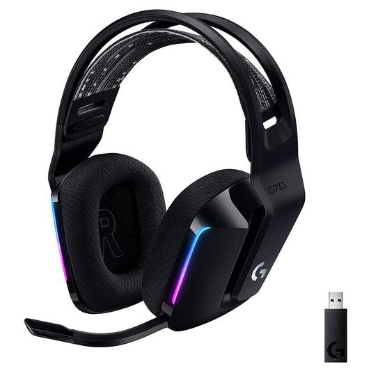 Logitech G733 Lightspeed RGB Wireless Gaming Headphone with PRO-G 40mm Driver and 6mm Boom Microphone