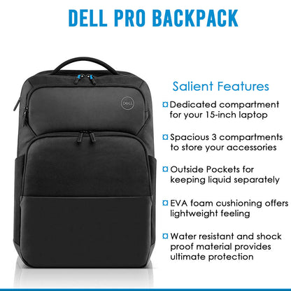 Dell PO1520P Pro Laptop Backpack 15 for 15.6-inch Laptops
