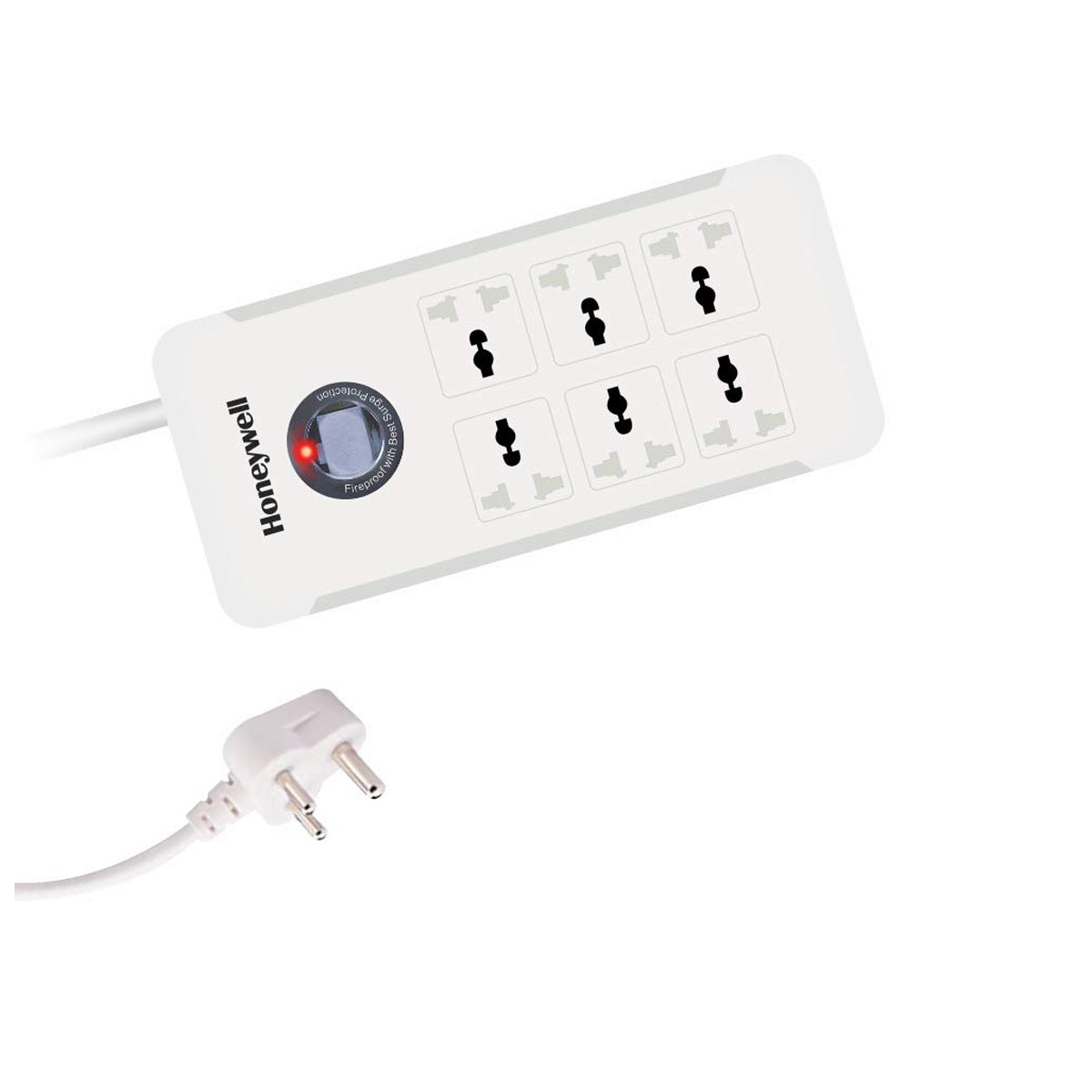 Honeywell Platinum Series 6 Output Surge Protector Extension Cable with Master Switch and LED Indicator