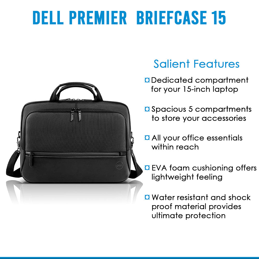 Dell PE1520C 15" Premier Anti Scratch Water Resistant Laptop Briefcase - Black