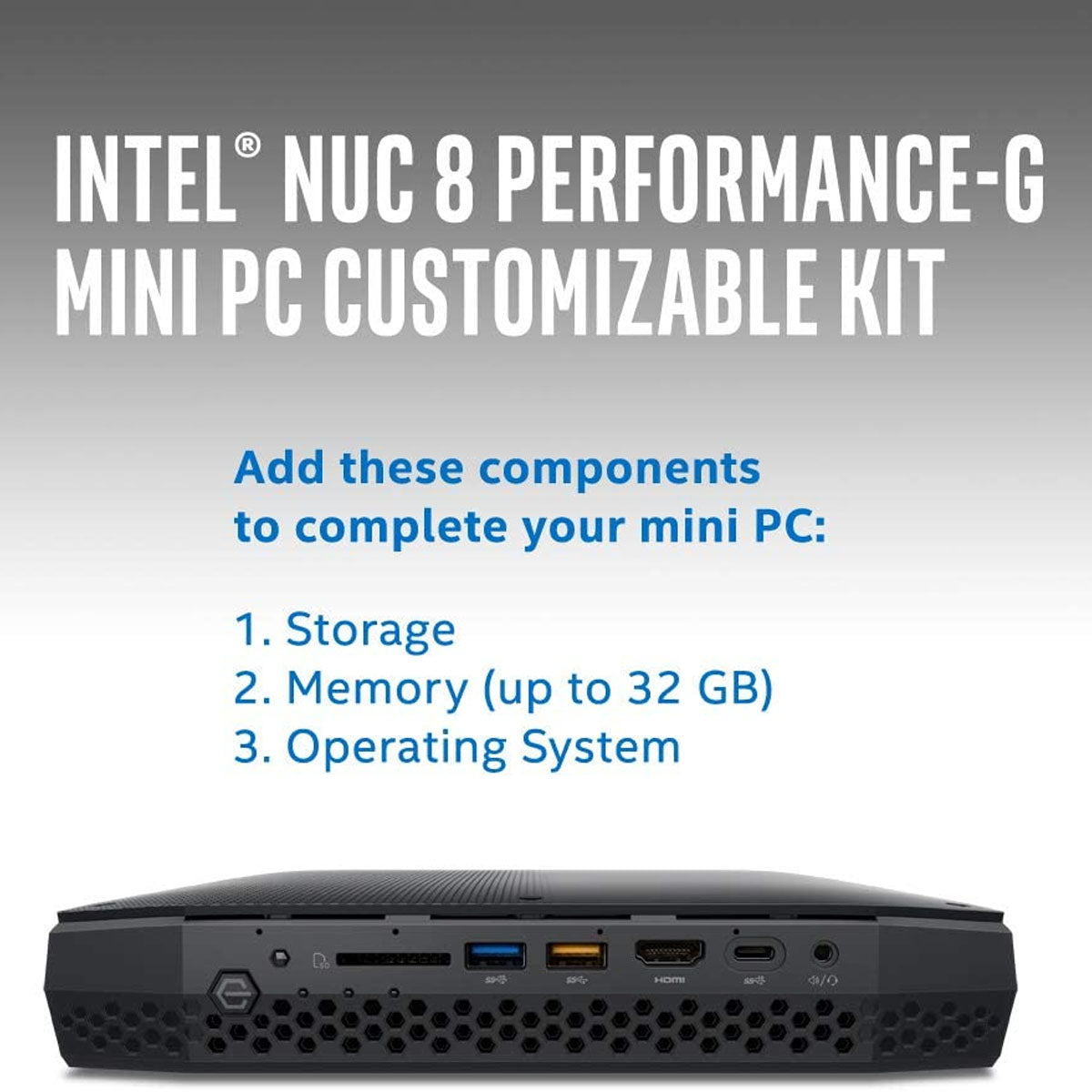 Intel Gaming NUC Kit NUC8i7HNK with Core i7 Processor 4GB Radeon GPU Thunderbolt 3 and 4K