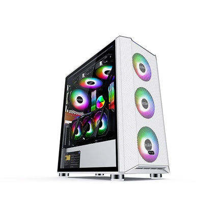 PCCOOLER Diamond MA200 Mesh ATX Mid-Tower Gaming Cabinet with Tempered Glass Side Panel and Dust Filters - White