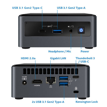 Intel NUC Kit NUC10i5FNH with Core i5-10210U Processor Integrated Graphics Thunderbolt 3 and USB-C