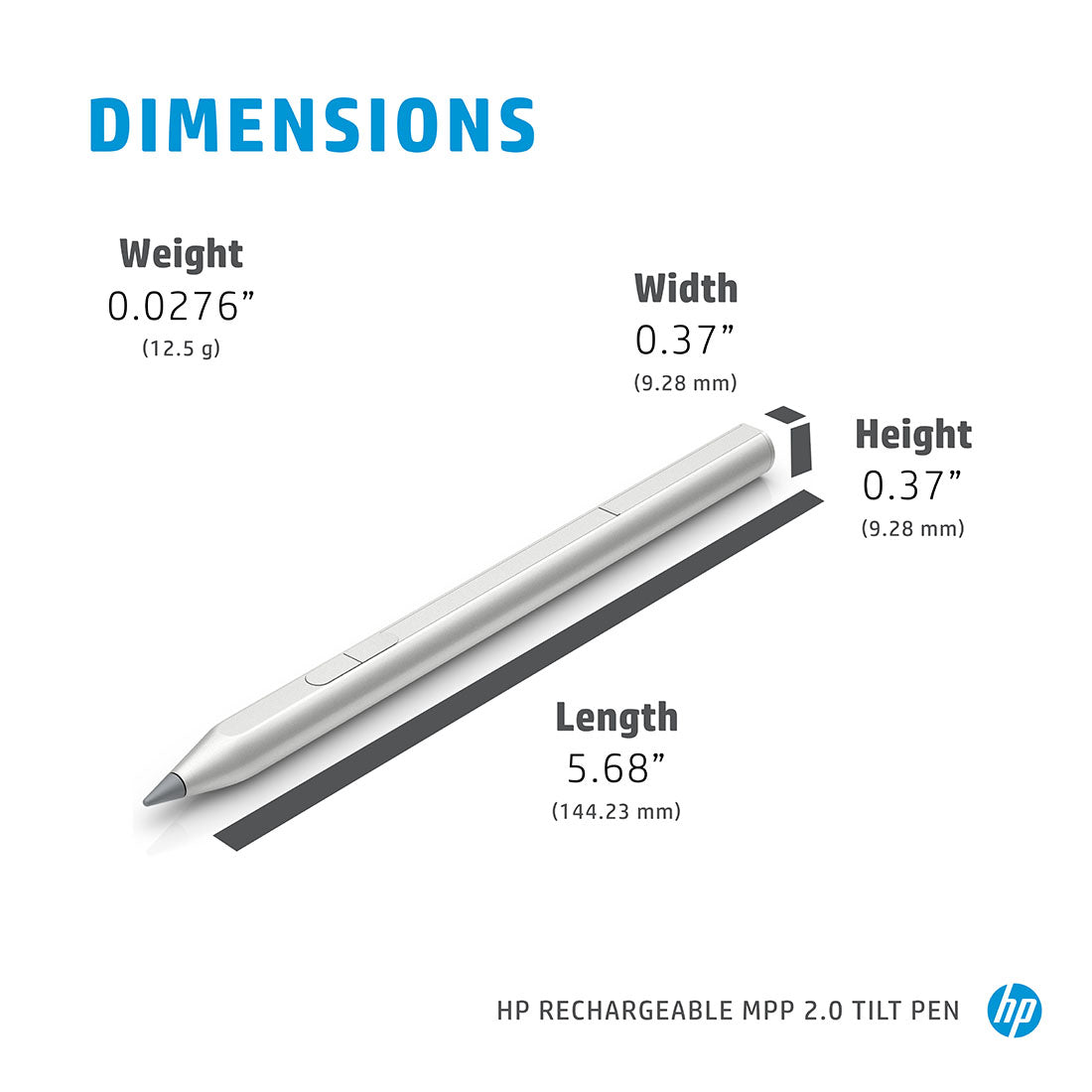 HP MPP 2.0 Rechargeable Tilt Pen with USB-C 30 Days Battery Life and Custom Buttons