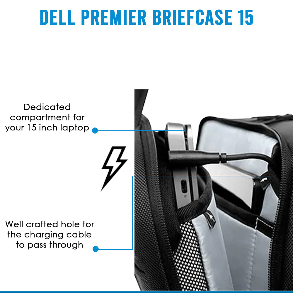 Dell PE1520C 15" Premier Anti Scratch Water Resistant Laptop Briefcase - Black