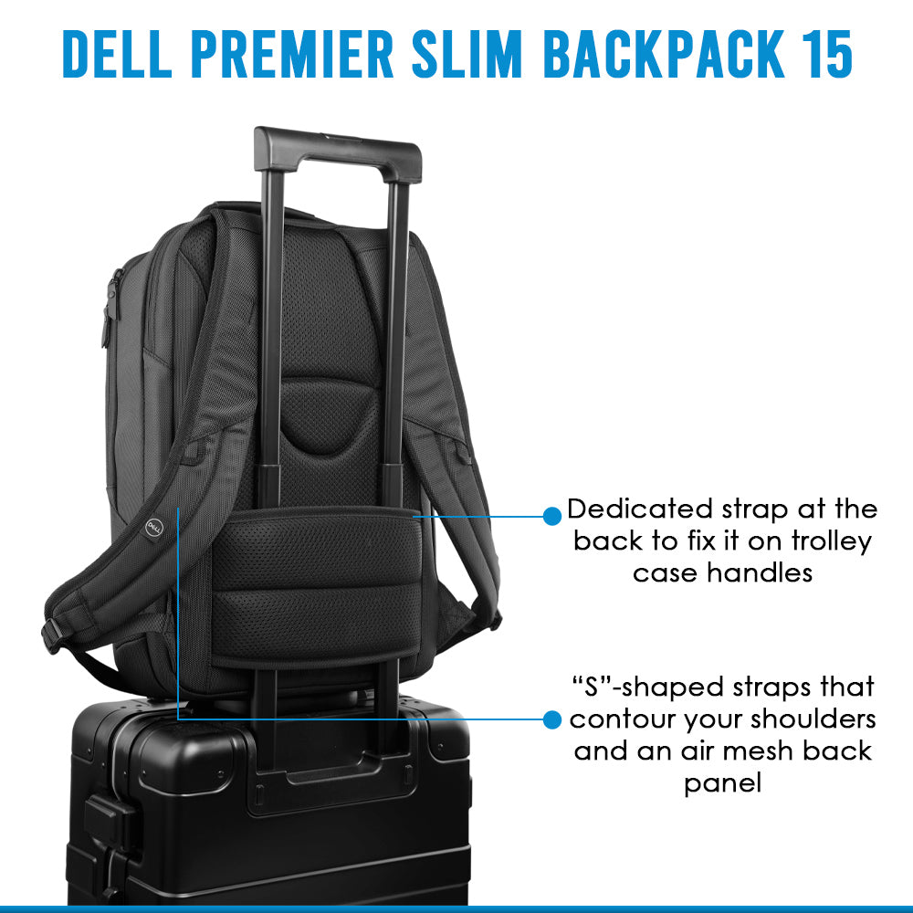 Dell PE1520PS 15" EcoLoop Premier Slim Water Resistant Shockproof Laptop Backpack - Black