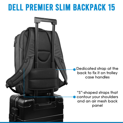 Dell PE1520PS 15" EcoLoop Premier Slim Water Resistant Shockproof Laptop Backpack - Black