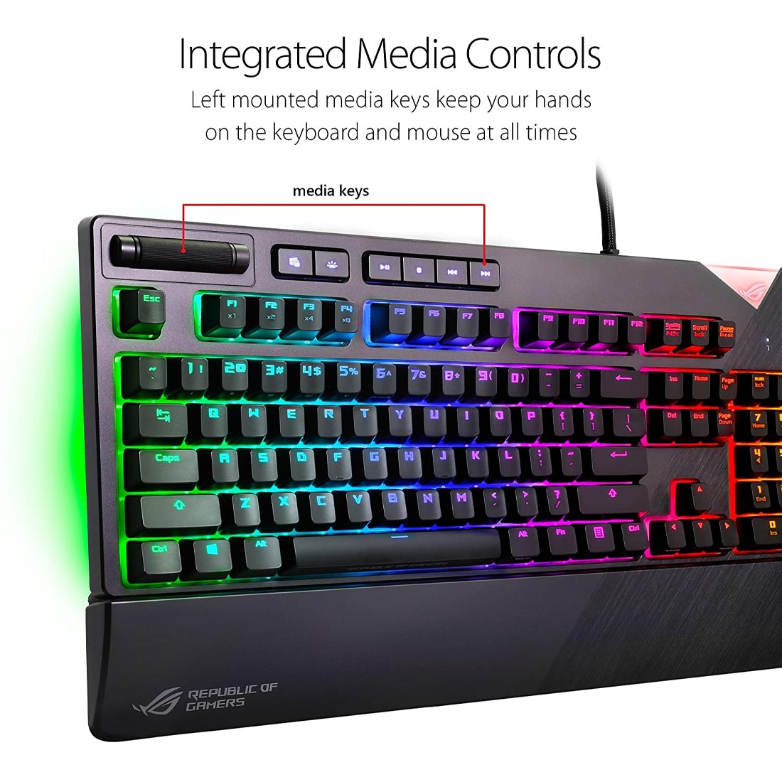 ASUS ROG Strix Flare RGB Mechanical Keyboard with Cherry MX Switches and On-Board Memory