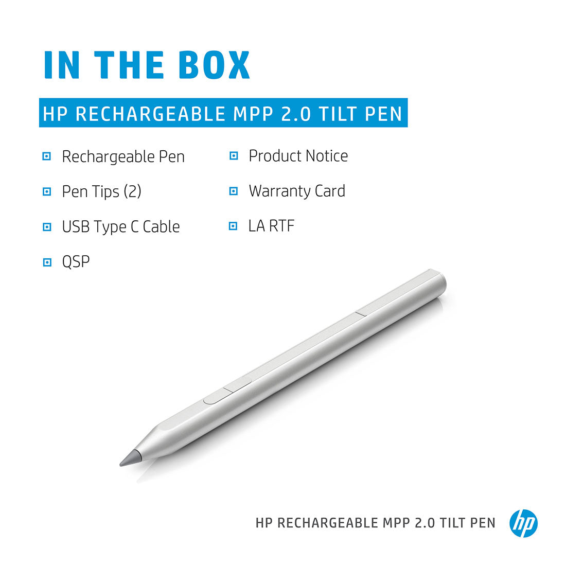 HP MPP 2.0 Rechargeable Tilt Pen with USB-C 30 Days Battery Life and Custom Buttons