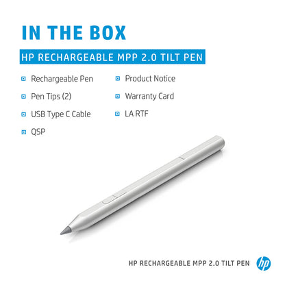 HP MPP 2.0 Rechargeable Tilt Pen with USB-C 30 Days Battery Life and Custom Buttons