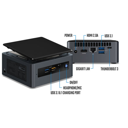 Intel NUC Kit NUC8i5BEH with Core i5-8259U Processor Iris Plus Graphics 655 Thunderbolt 3 and 4K