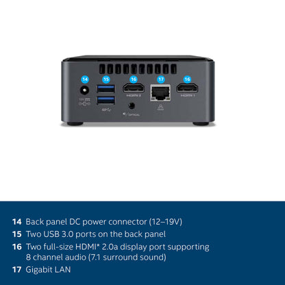 Intel NUC Kit NUC7CJYH with Celeron J4005 Processor UHD 600 4K Support and 7.1 Audio