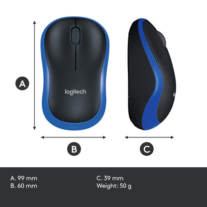 Logitech M185 वायरलेस ऑप्टिकल माउस 2.4 Ghz तकनीक और 12 महीने की बैटरी लाइफ के साथ