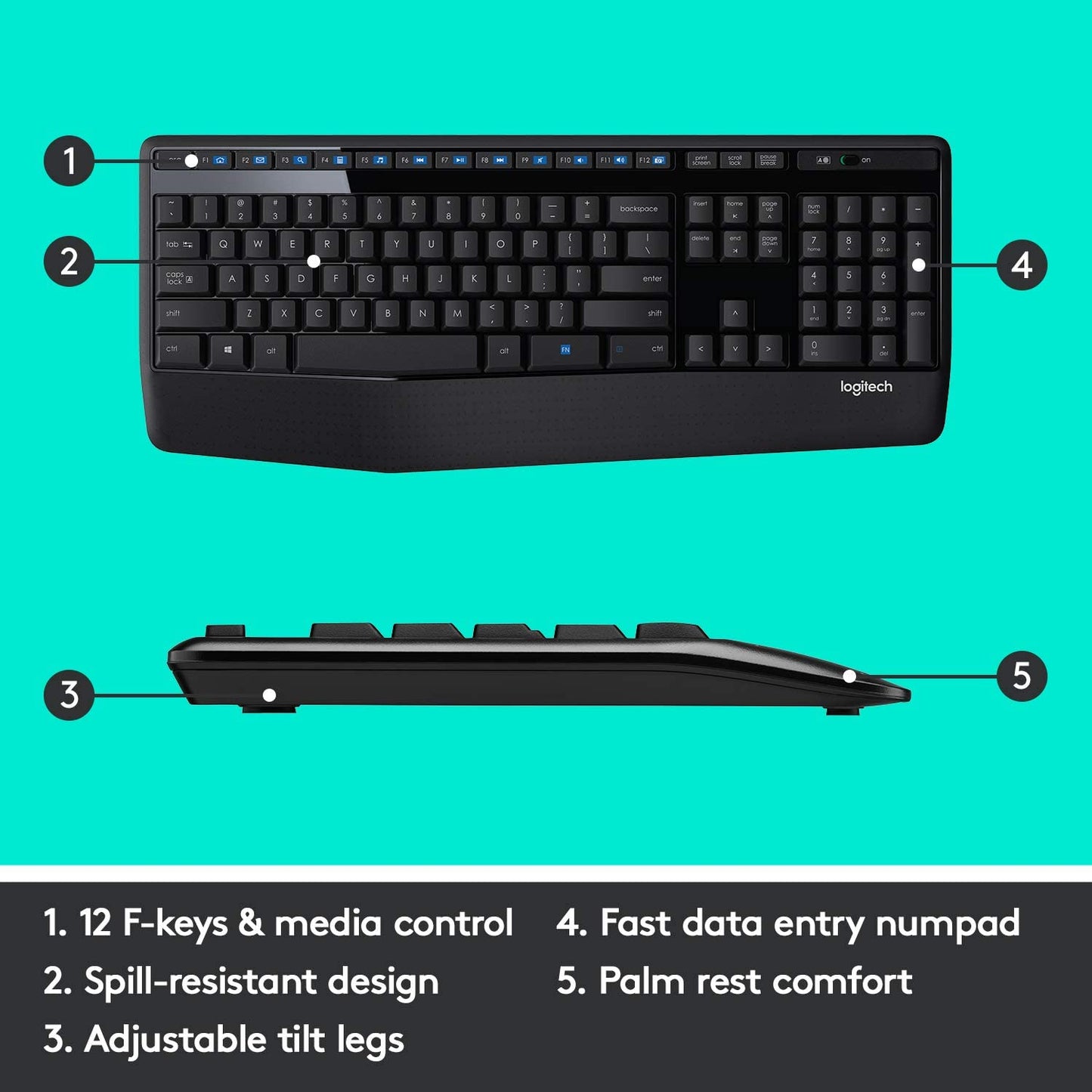 Logitech MK345 Wireless Keyboard and Mouse Combo with Ultra Long Battery Life