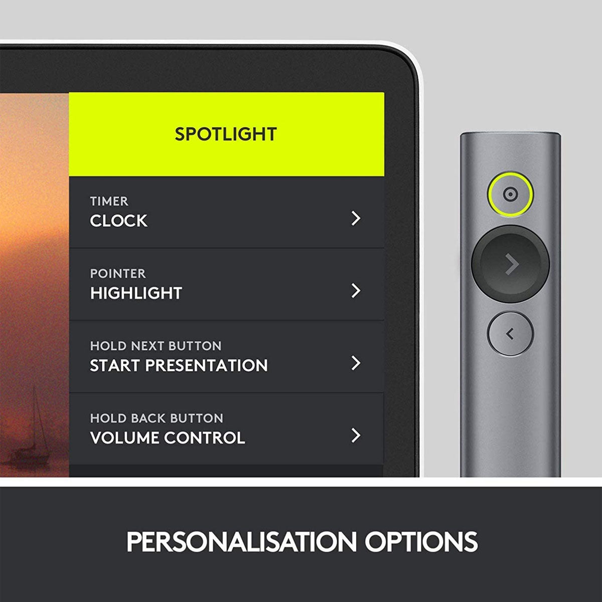 Logitech Spotlight Presentation Remote with Advanced Digital Highlighting Bluetooth and 30M Range