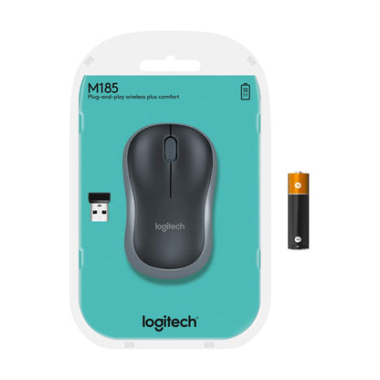 Logitech M185 वायरलेस ऑप्टिकल माउस 2.4 Ghz तकनीक और 12 महीने की बैटरी लाइफ के साथ