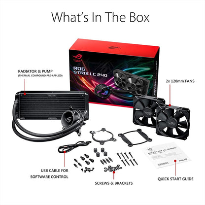 ASUS ROG STRIX LC 240 AIO 240mm Liquid Cooler with Dual 120mm PWM Fans