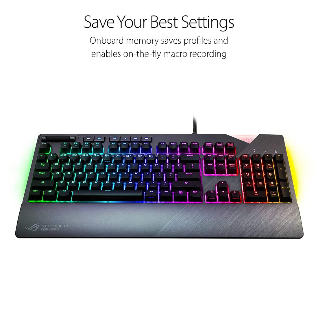 ASUS ROG Strix Flare RGB Mechanical Keyboard with Cherry MX Switches and On-Board Memory