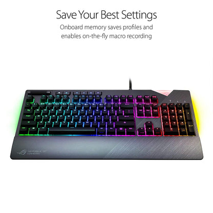 ASUS ROG Strix Flare RGB Mechanical Keyboard with Cherry MX Switches and On-Board Memory