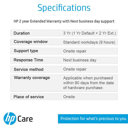 स्पेक्टर फोलियो लैपटॉप के लिए एचपी केयर पैक 2 साल की अतिरिक्त वारंटी - लैपटॉप नहीं