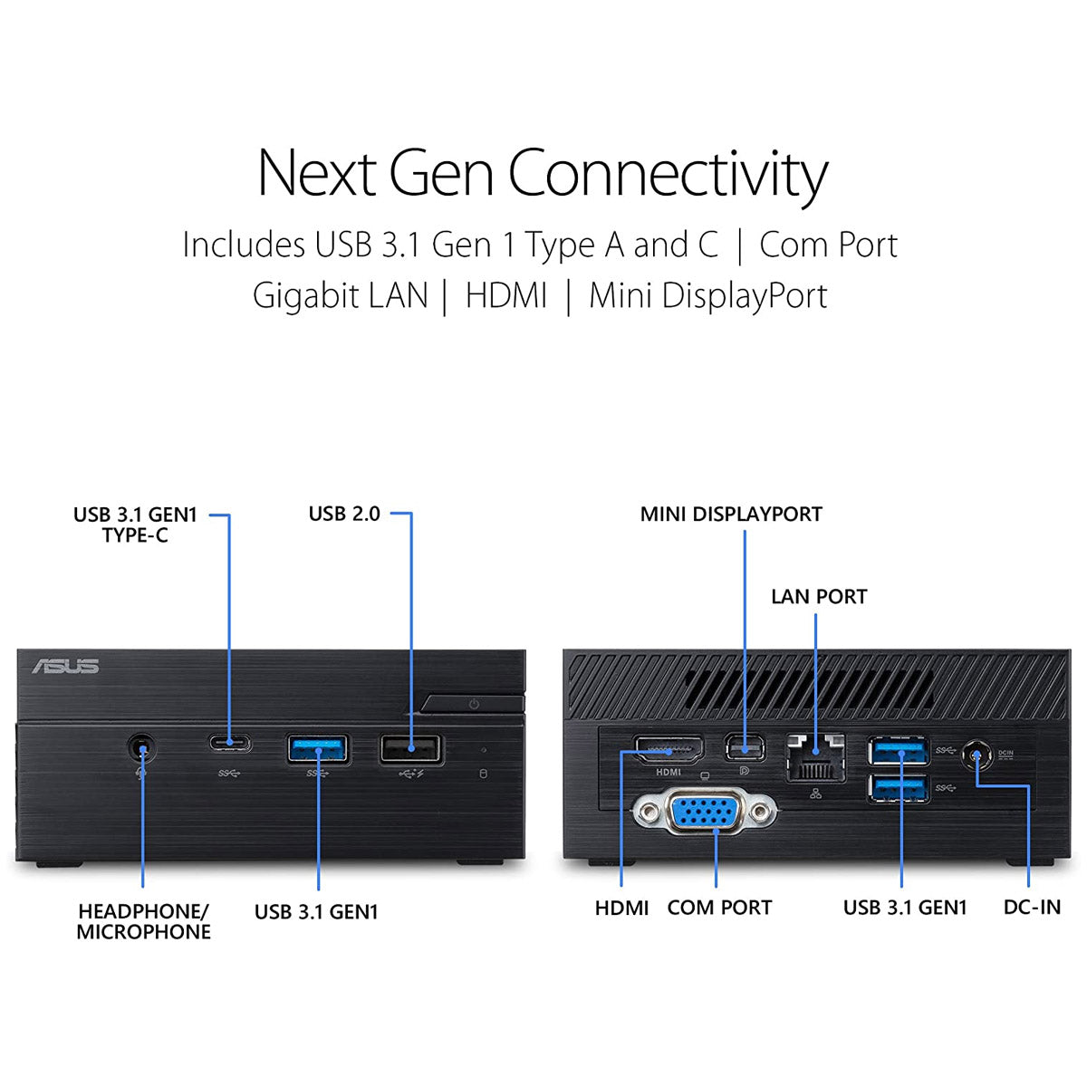 Intel कोर प्रोसेसर DDR4 RAM, 4K UHD सपोर्ट, Wi-Fi और Windows 10 के साथ ASUS मिनी PC PN60