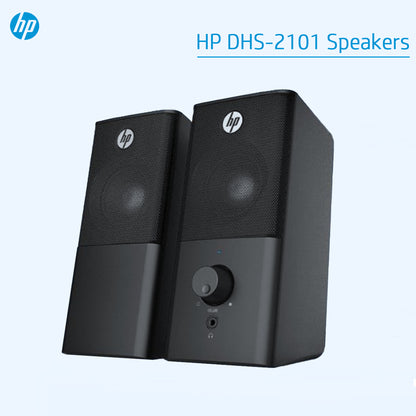 HP DHS-2101 2.0 Portable Multimedia Wired Speaker with USB and 3.5mm AUX Connectivity - Black