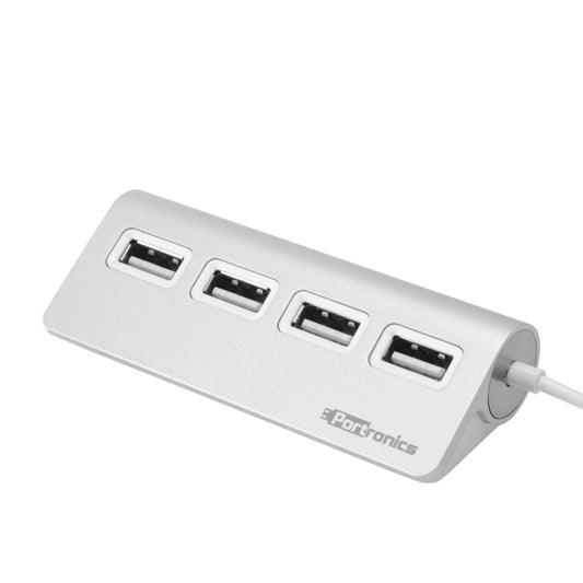 Portronics POR-717 MPort 24 USB 2.0 हब 4 USB पोर्ट और एल्युमिनियम बिल्ड के साथ