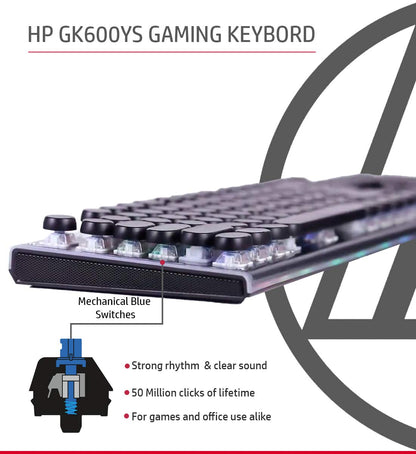 HP GK600YS  Mechanical  Gaming RGB Keyboard Wired USB with Height Adjustment