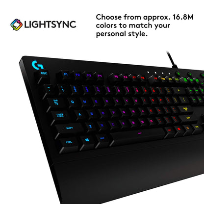 Logitech G213 Prodigy RGB Gaming Wired Keyboard with Spill-Resistant and Dedicated Media Controls