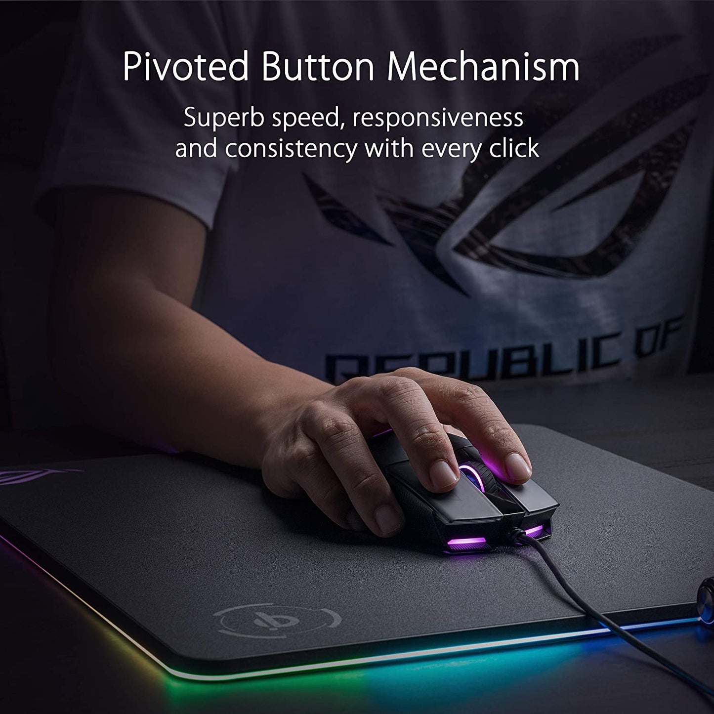 ASUS ROG STRIX Impact II Wired Optical RGB Gaming Mouse with 6200 DPI and Ambidextrous Design