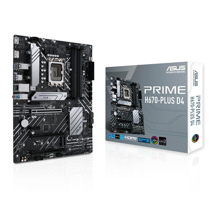 ASUS PRIME H670-Plus D4 Intel H670 LGA 1700 ATX Motherboard with PCIe 4.0, Thunderbolt 4 and Three M.2 Slots