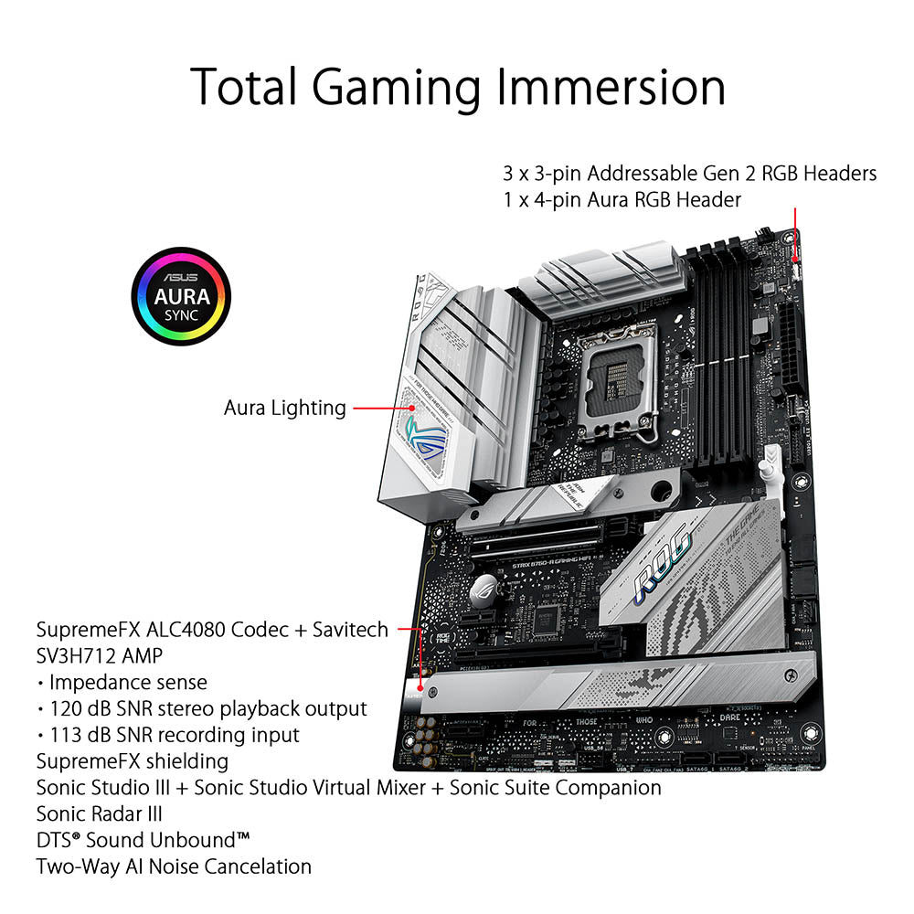 ASUS ROG STRIX B760-A GAMING WIFI Intel B760 LGA 1700 ATX Motherboard