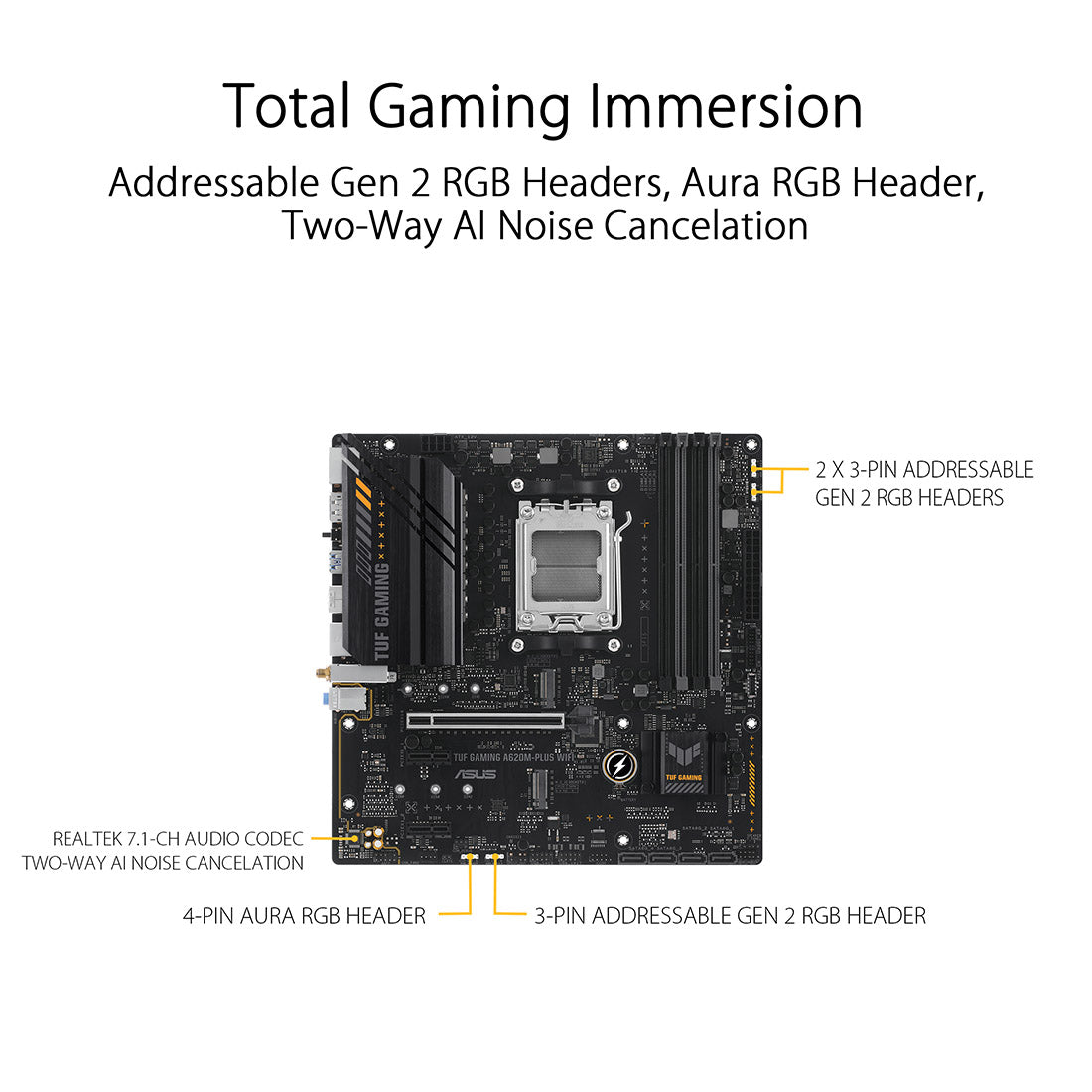 ASUS TUF GAMING A620M-Plus WIFI AMD A620 AM5 Micro-ATX Motherboard