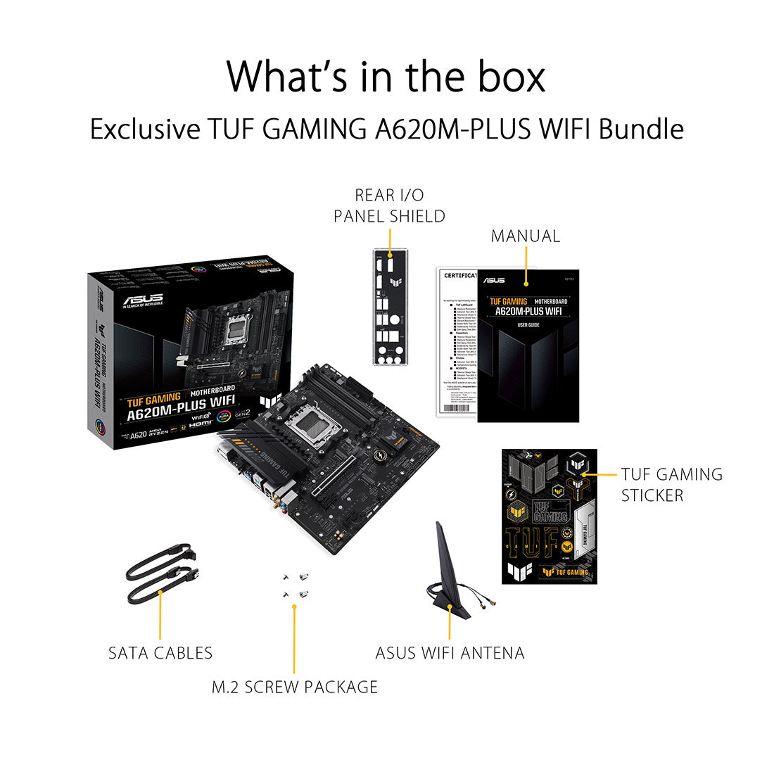 ASUS TUF GAMING A620M-Plus WIFI AMD A620 AM5 Micro-ATX Motherboard