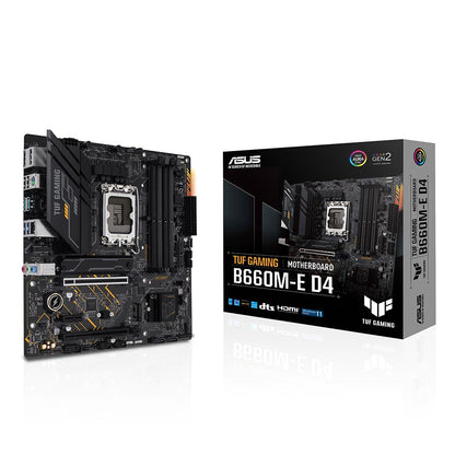 ASUS TUF Gaming B660M-E D4 Intel B660 LGA 1700 Micro-ATX Motherboard with PCIe 4.0 and Dual M.2 Slots