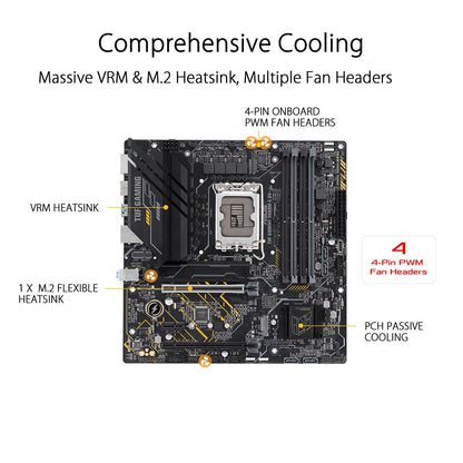 ASUS TUF Gaming B660M-E D4 Intel B660 LGA 1700 Micro-ATX Motherboard with PCIe 4.0 and Dual M.2 Slots