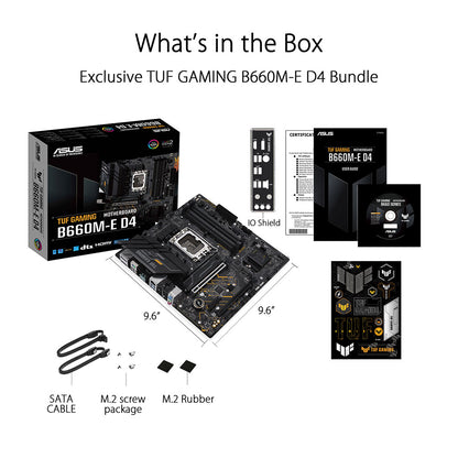 ASUS TUF Gaming B660M-E D4 Intel B660 LGA 1700 Micro-ATX Motherboard with PCIe 4.0 and Dual M.2 Slots