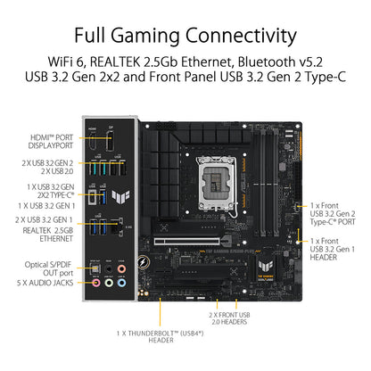 ASUS TUF GAMING B760M-PLUS Intel B760 LGA 1700 Micro-ATX DDR5 Motherboard