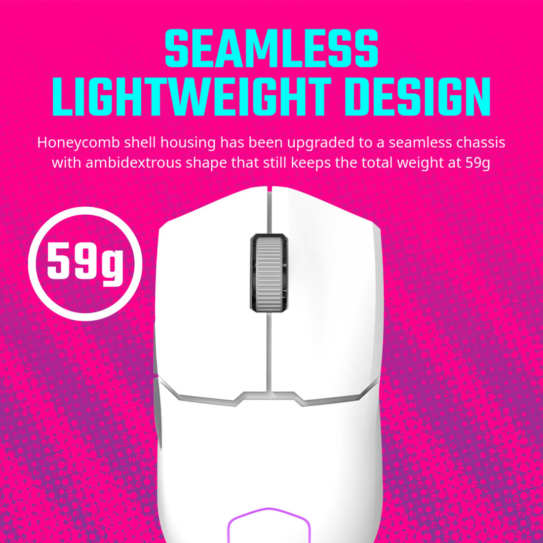 Cooler Master MM712 Wired & Wireless Gaming Mouse - White