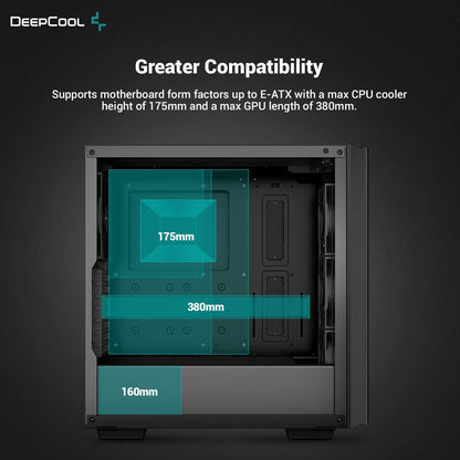 DEEPCOOL CG540 Mid-Tower ATX Cabinet with 4 pre-installed fans and 2 USB 3.0 ports