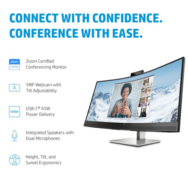 HP E34m G4 34-inch WQHD Conferencing Curved Monitor 