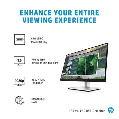 HP E24u G4 24-inch Full HD USB-C IPS Monitor with Eye Ease Technology